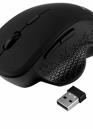 Бездротова миша jeqang jw-d221 2.4g bluetooth акумуляторна чорна ергономічна з usb type-c адаптером