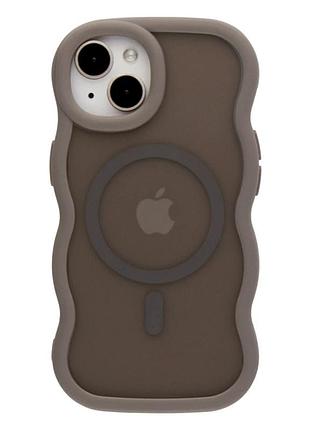 Чехол tpu+pc aquawave с magsafe для iphone 13 серый противоударный с защитой камеры