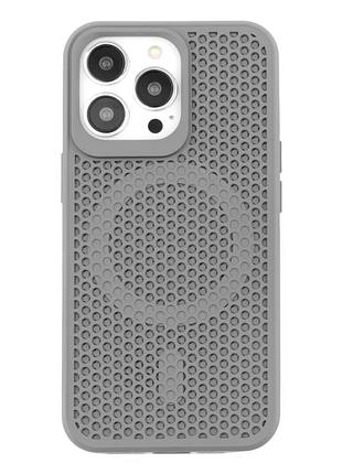 Чехол tpu+pc aerocool с magsafe для iphone 13 pro серый противоударный с защитой камеры