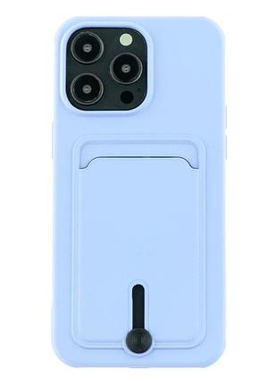 Чехол tpu colorfull pocket card для iphone 15 pro max с микрофиброй внутри фиолетовый