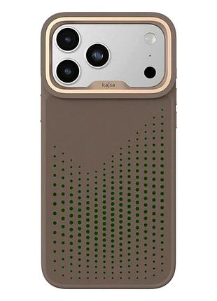 Чехол противоударный kajsa splendid collection для iphone 17 pro max с magsafe tpu микрофибра desert gold o-ring