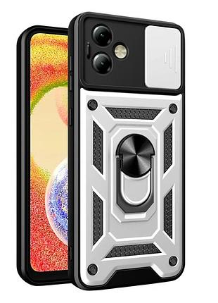 Чохол протиударний armor guard shield для motorola moto g14 4g із захистом камери сріблястий