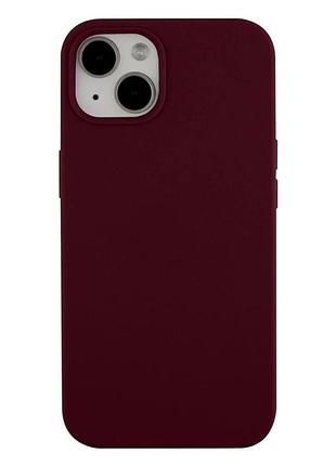 Чехол силиконовый full size для iphone 13 противоударный с защитой камеры бордовый