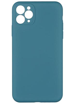 Чехол силиконовый full camera для iphone 11 pro max с защитой камеры микрофибра 24.azure