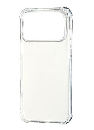 Чехол силиконовый противоударный для iphone 17 pro max прозрачный с защитой камеры