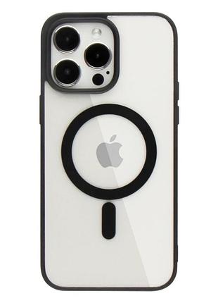 Чехол tpu color с magsafe для iphone 13 pro черный противоударный с защитой камеры