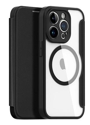 Чохол-книжка dux ducis skin x pro для iphone 14 pro max з magsafe tpu чорний захисний із функцією підставки