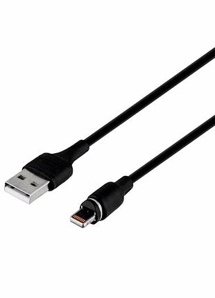 Кабель usb hoco x52 sereno магнітний lightning 1 м 2.4 а чорний для заряджання пристроїв