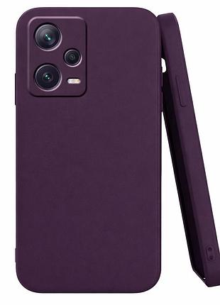 Чехол силиконовый противоударный для xiaomi redmi note 12 pro+ 5g с микрофиброй внутри цвет 82.elderberry