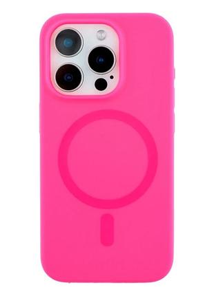Чехол силиконовый glow silicone case с magsafe для iphone 15 pro защитный hot pink