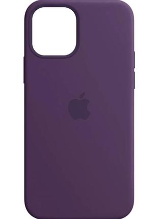 Чехол силиконовый silicone case full size для iphone 12 pro max с микрофиброй внутри фиолетовый 78.amethyst