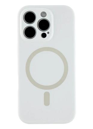 Чехол силиконовый glow silicone case с magsafe для iphone 16 pro защита камеры белый