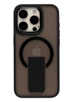 Чехол tpu+pc flexguard magnetic ring stand для iphone 16 pro противоударный с защитой камеры черный