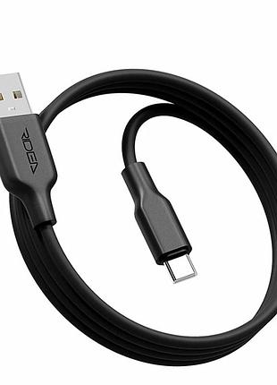 Кабель usb type-c 3a 1 м для заряджання та передавання даних чорний ridea ai-21 airsiliconepro