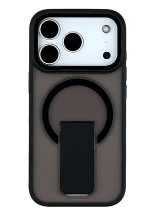 Чехол tpu+pc flexguard magnetic ring stand для iphone 17 pro max с защитой камеры черный