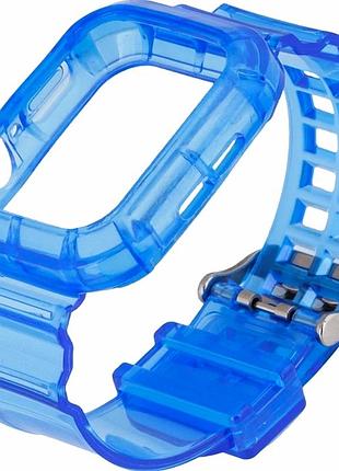 Ремешок для apple watch band protect case 40/41 mm силиконовый прозрачный синий