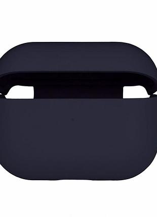 Футляр силиконовый с микрофиброй для airpods pro 08.dark blue с карабином