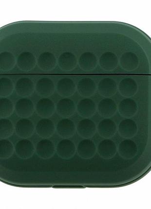 Футляр силиконовый для airpods 3 dark green с карабином защита от повреждений и пыли