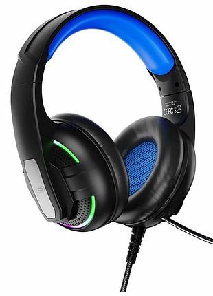 Игровые наушники с rgb подсветкой 50мм usb 3.5мм черные xo-ge-09