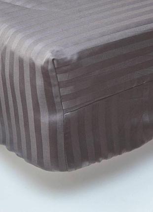 Простирадло на резинці moon&star stripe black satin stripe 190х200х10 см (ms-850005357)