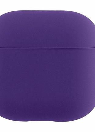 Футляр силиконовый с микрофиброй для airpods 3 34.purple амортизирующий с карабином