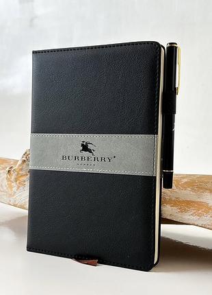 Burberry gift collection блокнот органайзер щоденник planner з ручкою у шкіряній обкладинці