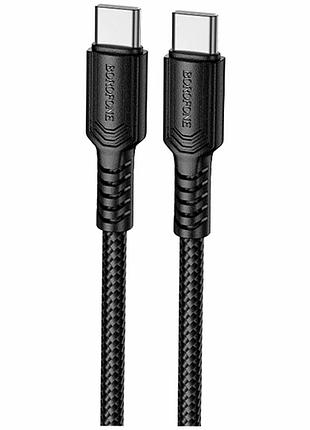 Кабель usb type-c to type-c 60w 1м 3a черный borofone bx116 для зарядки и передачи данных