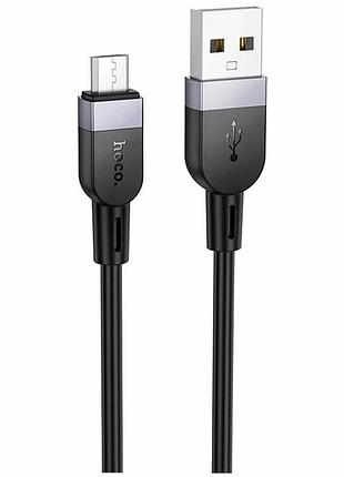 Кабель usb hoco x109 micro 2.4a 2м черный силикон для зарядки и передачи данных