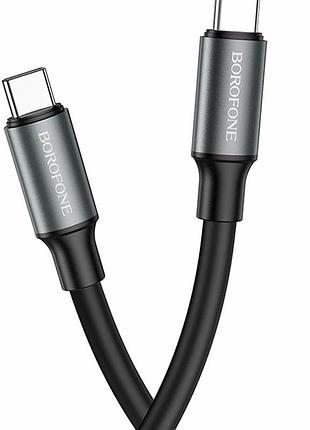 Кабель usb type-c to type-c 60вт 3а 1м черный borofone bx82 для зарядки и передачи данных