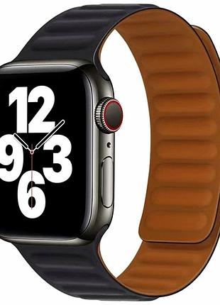 Ремешок для apple watch магнитный силикон 38 40 41 мм черный