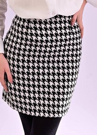 Теплая твид юбка в клетку на осень тренд 3