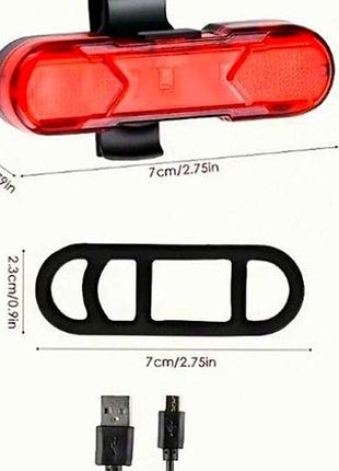Задний фонарь для велосипеда 220mah usb черный модель as1010