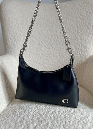 Сумка coach juliet shoulder bag black smooth leather жіноча