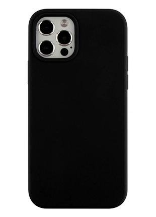 Чехол силиконовый full size для iphone 12 12 pro противоударный с защитой камеры черный
