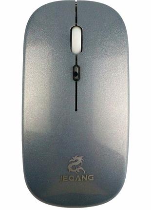 Беспроводная мышь jeqang jw-ap01 оптическая с bluetooth 5.1 и usb 2.4g для работы и игр стальной цвет