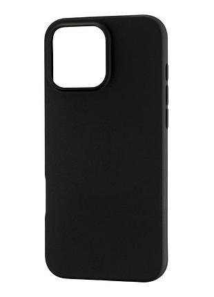 Чехол силиконовый graphite для iphone 16 pro max черный с защитой камеры и усиленными углами