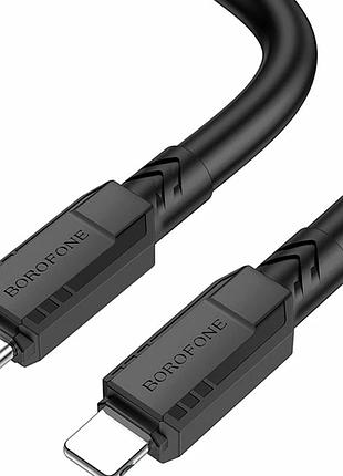 Кабель usb type-c to lightning 1м 20 вт 3 а чорний borofone bx81 для швидкого заряджання та синхронізації