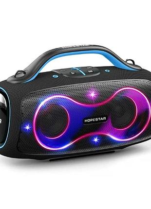 Портативная bluetooth колонка 400 вт 6 9 кг с rgb подсветкой для вечеринок hopestar party 168 черная