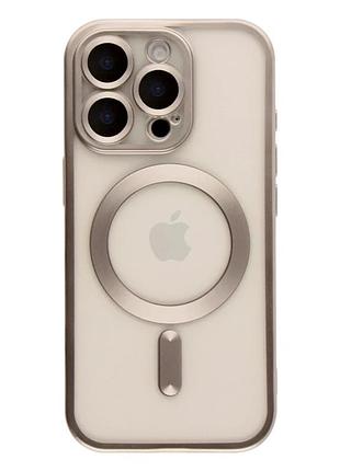 Чохол tpu metallic chrome з magsafe для iphone 16 pro max захист камери titan