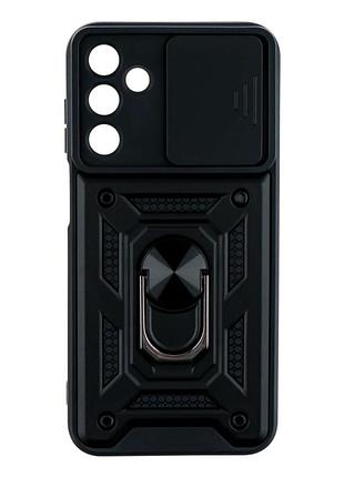 Чехол противоударный armor guard shield для samsung galaxy m15 5g защита камеры с подставкой черный