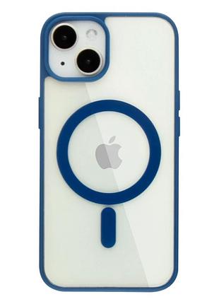 Чехол tpu color с magsafe для iphone 15 защитный navy blue с усиленными углами