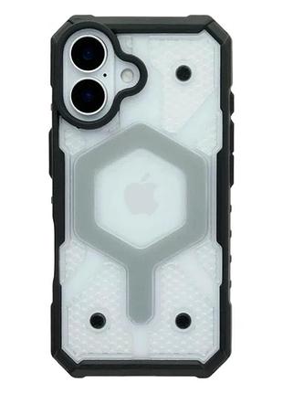 Чехол tpu+pc armorhex magnetic case для iphone 14 pro max прозрачный с magsafe серый 4