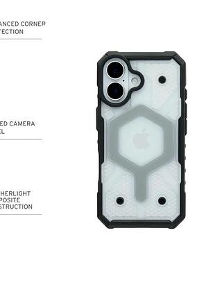 Чехол tpu+pc armorhex magnetic case для iphone 14 pro max прозрачный с magsafe серый 7