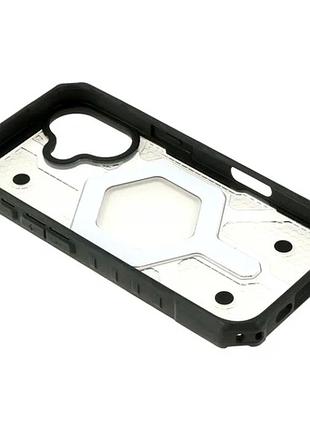 Чехол tpu+pc armorhex magnetic case для iphone 14 pro max прозрачный с magsafe серый 8