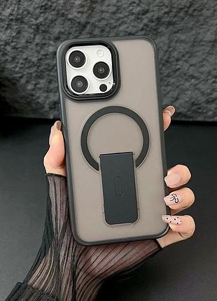 Чохол tpu+pc flexguard magnetic ring stand для iphone 14 протиударний з magsafe чорний 6
