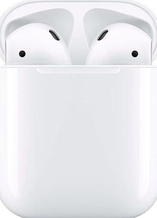 Навушники apple airpods 2 bluetooth 5.0 білі з бездротовим заряджанням чип 1562а детектор вуха