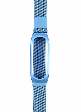 Ремешок milanese loop металлический с магнитной застежкой для xiaomi mi band 3 4 5 6 синий