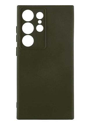 Чехол силиконовый full case для samsung galaxy s24 ultra 5g tpu с защитой камеры темно-зеленый