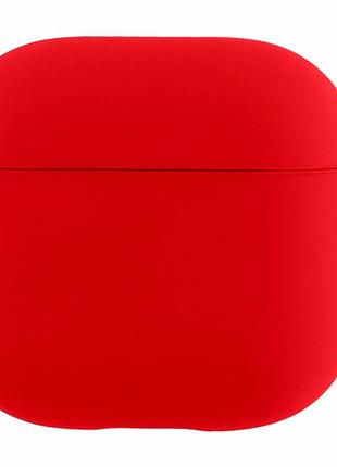 Футляр силиконовый с микрофиброй для airpods 3 красный с карабином