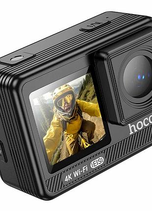 Экшн-камера hoco dv102 4k 20mp 150° wi-fi водонепроницаемая черный 900mah комплект